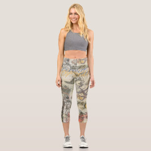 Leggings Capri Beauté de bain victorienne Kraken Surréalisme Vint
