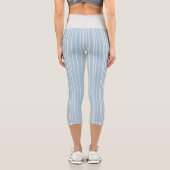 Leggings Capri Bébé bleu rayé (Verso)
