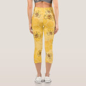 Leggings Capri Bee Buzzing Honey Bees mignonne (Verso)