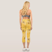 Leggings Capri Bee Buzzing Honey Bees mignonne (Verso)