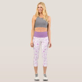 Leggings Capri Belle Orchidée botanique violette Fille Florale (Recto)