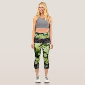 Leggings Capri Belle Primula vulgaris Primroses en feuille sec (Recto)