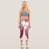 Leggings Capri Belle rose avec une grande couleur rose et gouttes (Recto)