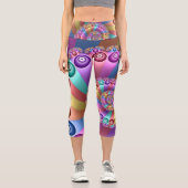 Leggings Capri Belles couleurs arc-en-ciel Art fractal Abstrait (Recto)