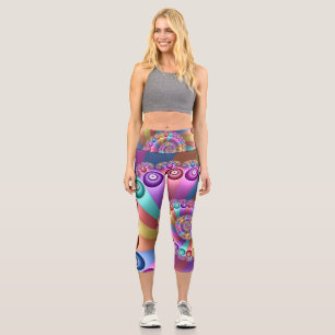 Leggings Capri Belles couleurs arc-en-ciel Art fractal Abstrait