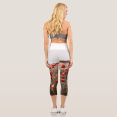 Leggings Capri belles fleurs de coquelicot (Verso)