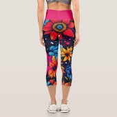 Leggings Capri Belles fleurs et Roses sucrés (Verso)