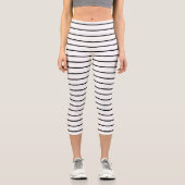 Leggings Capri Belles rayures blanches noires (Recto)
