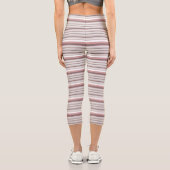 Leggings Capri Belles rayures brunes blanches (Verso)