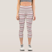 Leggings Capri Belles rayures brunes blanches (Recto)