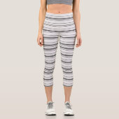 Leggings Capri Belles rayures gris blanc (Recto)