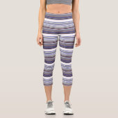 Leggings Capri Belles rayures gris modernes (Recto)
