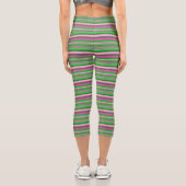 Leggings Capri Belles rayures vert violet (Verso)