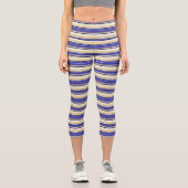 Leggings Capri Belles rayures violettes blanches (Recto)