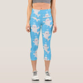 Leggings Capri Béluga mignon bulles dessin de dessin animé (Recto)