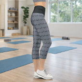 Leggings Capri Bendy Bones -Funny Yogi Skeletons- Gray Activewear