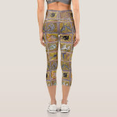 LEGGINGS CAPRI BESTIAIRE MÉDIÉVAL, ANIMAUX FANTASTIQUES, ROUGE D' (Verso)