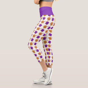 Leggings Capri Beurre d'arachide mignonne et Motif sandwich à la