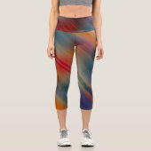 Leggings Capri Bi-color numérique Abstraite (Recto)