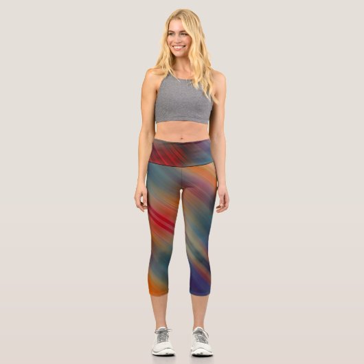 Leggings Capri Bi-color numérique Abstraite (Recto)