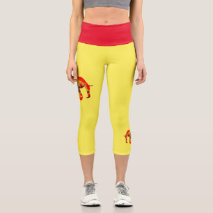 Leggings Capri Bien-être animal - silhouette d'éléphant fractale