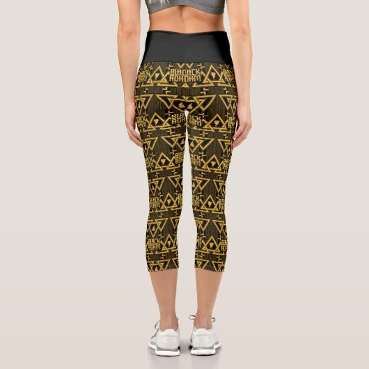 Leggings Capri Black Adam Lightning Bolt Motif triangulaire (Verso)