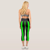 Leggings Capri Black and Green Surge (Verso)
