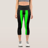 Leggings Capri Black and Green Surge (Recto)