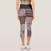Leggings Capri Black and Light Pink Patchwork (Verso)