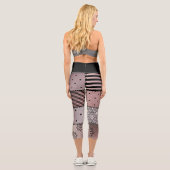 Leggings Capri Black and Light Pink Patchwork (Verso)