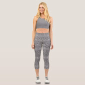 Leggings Capri Black and White Geometric Pattern (Recto)