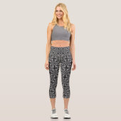 Leggings Capri Black and White Tribal Pattern (Recto)