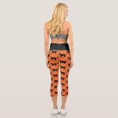 Leggings Capri Black Cat Orange Crazy Cat Femme (Verso)