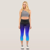 Leggings Capri Black Indigo et Aqua Blue Ombre (Recto)