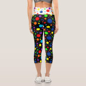 Leggings Capri Black Rainbow Spots Capris (Verso)