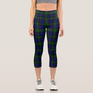 Leggings Capri Black Watch Tartan bleu vert Plaid