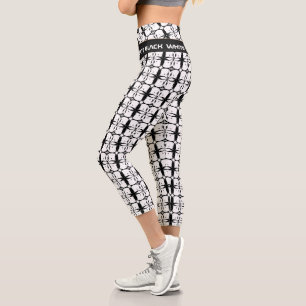 Leggings Capri Black White mode & Love Dance, Fitness, Sports