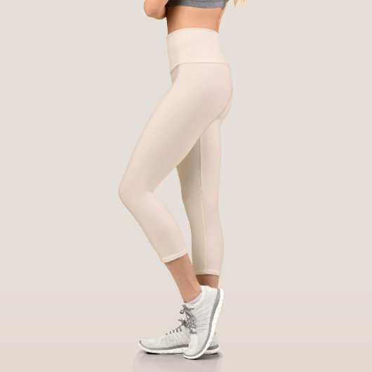Leggings Capri Blanc antique uni couleur solide (Gauche)