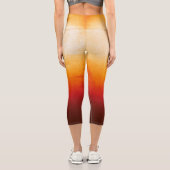 Leggings Capri Blanc jaune Rouge rustique foncé élégant (Verso)