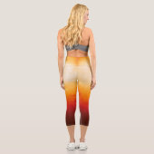 Leggings Capri Blanc jaune Rouge rustique foncé élégant (Verso)