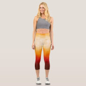 Leggings Capri Blanc jaune Rouge rustique foncé élégant (Recto)