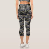 Leggings Capri Blanc Lacecap Hydrangea Fleurs Motif (Verso)