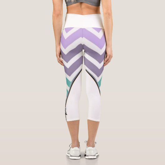 Leggings Capri blanco con zigzag (Verso)