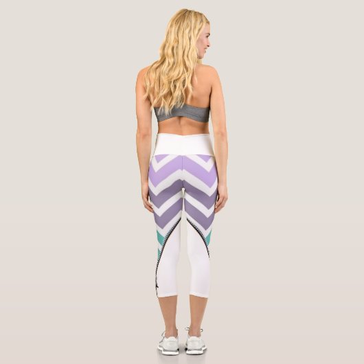 Leggings Capri blanco con zigzag (Verso)