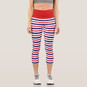 Leggings Capri Blancs rouges et bleus (Recto)