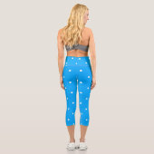 Leggings Capri Bleu avec points blancs (Verso)