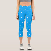 Leggings Capri Bleu avec points blancs (Recto)