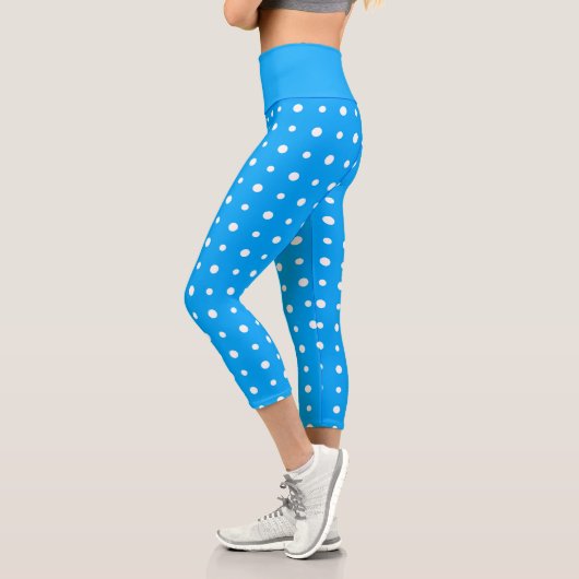Leggings Capri Bleu avec points blancs (Gauche)