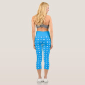 Leggings Capri Bleu avec points blancs (Verso)