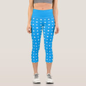 Leggings Capri Bleu avec points blancs (Recto)